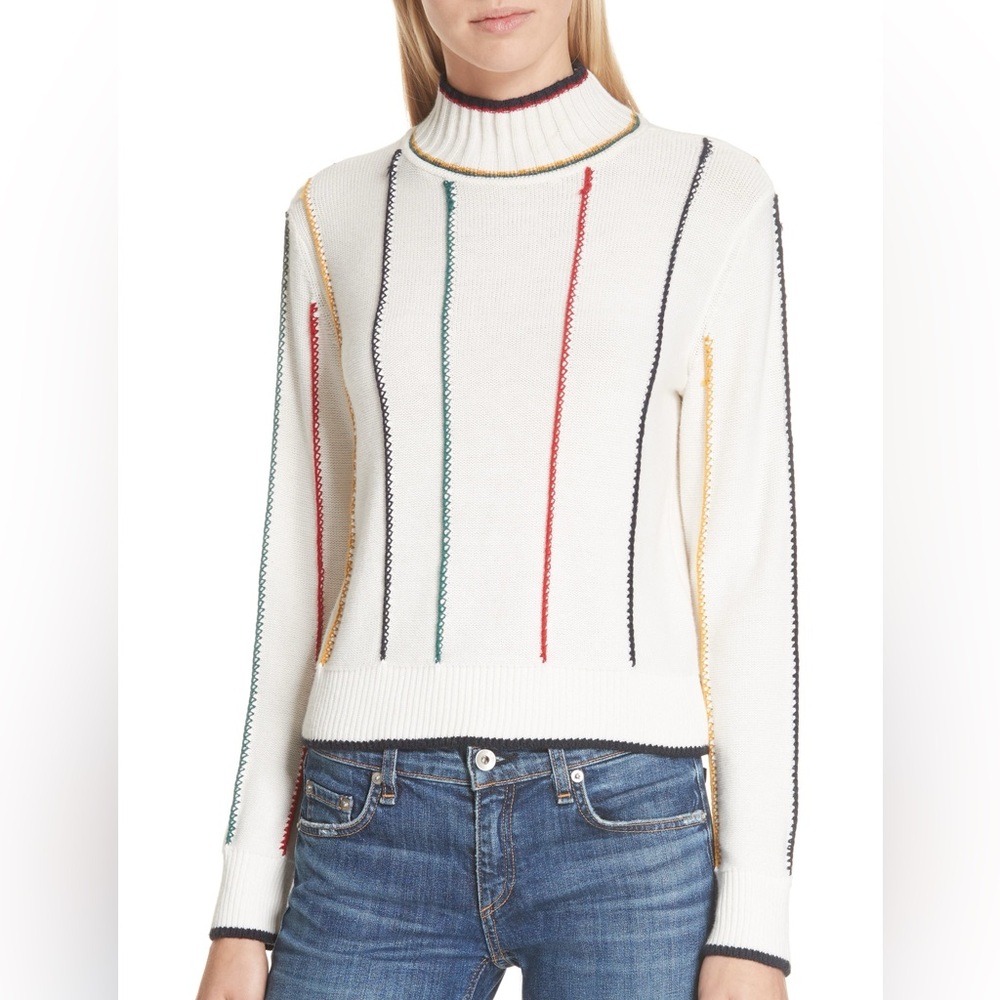 Rag & Bone Cashmere-Cotton-wool Knit Mock-neck Sweater XS